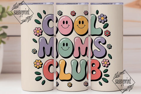 Cool Moms Club 20oz Tumbler Wrap Sublimation sassyprint 