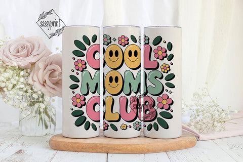 Cool Moms Club 20oz Tumbler Wrap Sublimation sassyprint 