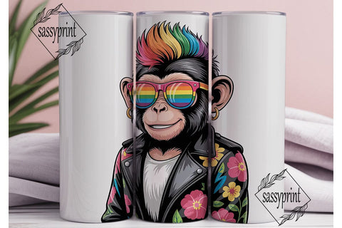 Cool Monkey Tumbler Wrap Sublimation sassyprint 