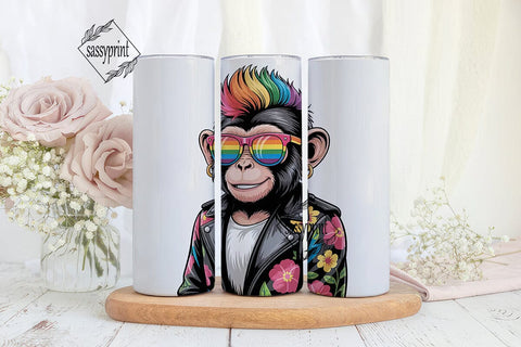 Cool Monkey Tumbler Wrap Sublimation sassyprint 