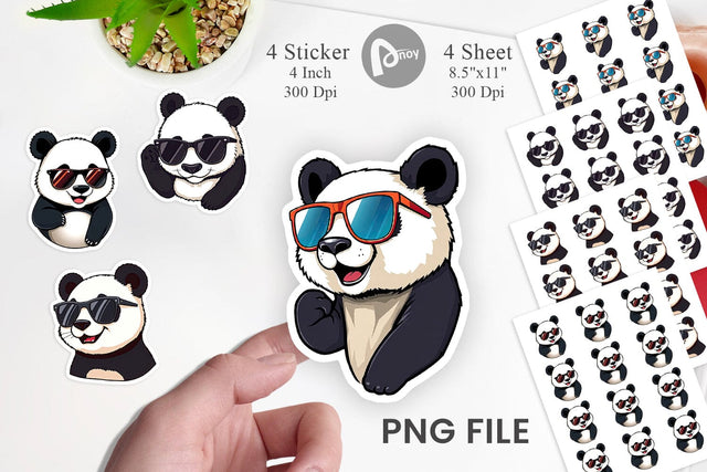 Cool Panda Sticker Sublimation artnoy 