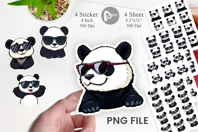 Cool Panda Sticker Sublimation artnoy 