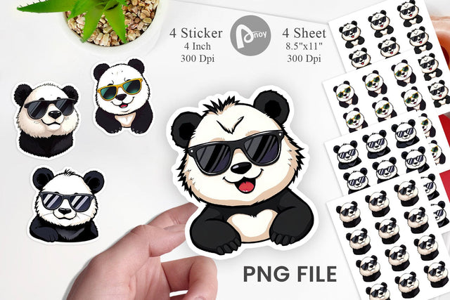 Cool Panda Sticker Sublimation artnoy 