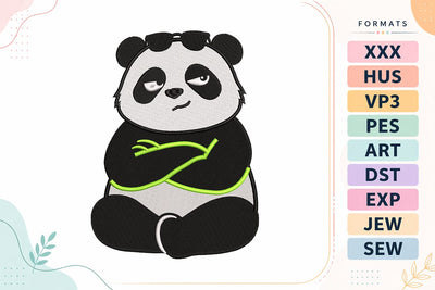 Cool Panda with Sunglasses Funny Animal Embroidery Design Embroidery/Applique DESIGNS sg embroidery 