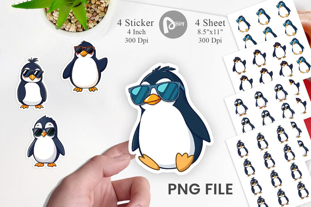Cool Penguin Sticker Sublimation artnoy 
