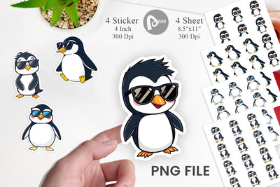 Cool Penguin Sticker Sublimation artnoy 