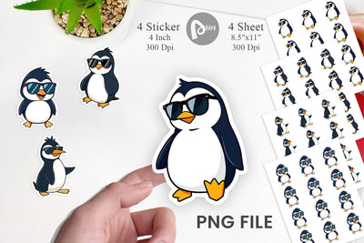 Cool Penguin Sticker Sublimation artnoy 