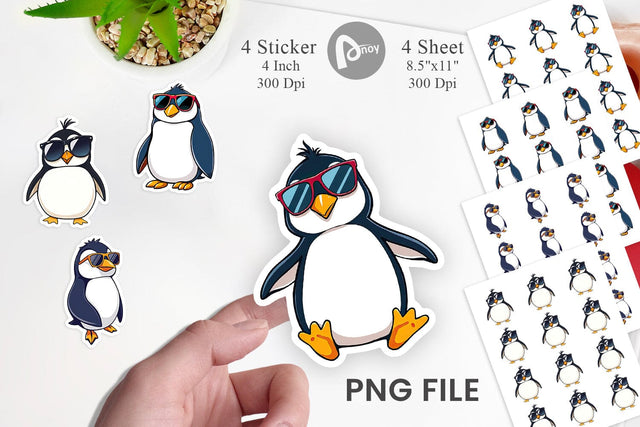 Cool Penguin Sticker Sublimation artnoy 