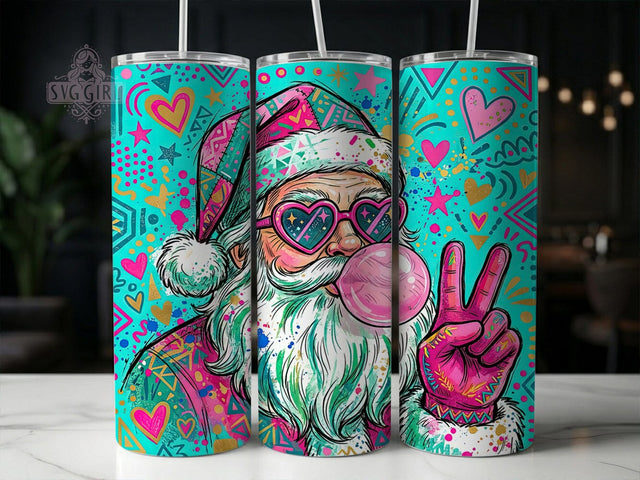 Cool Pop Art Santa 20oz Tumbler, Cool Pop Art Santa, Pop Art Santa, Pop Art Tumbler, Santa Tumbler, Pop Art Santa PNG, Santa Tumbler PNG, 20oz Tumbler Wrap Sublimation SvggirlplusArt 