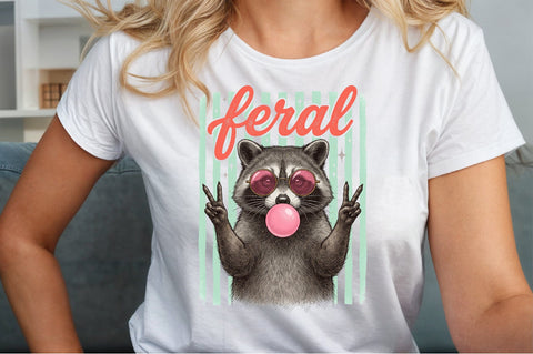 Cool Raccoon Bubble Gum PNG Sublimation designartist 