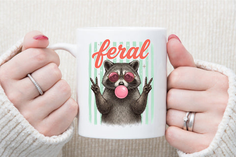 Cool Raccoon Bubble Gum PNG Sublimation designartist 
