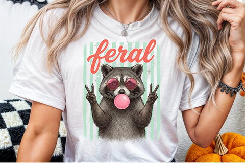 Cool Raccoon Bubble Gum PNG Sublimation designartist 