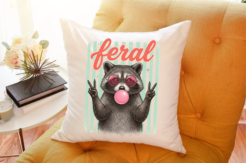 Cool Raccoon Bubble Gum PNG Sublimation designartist 