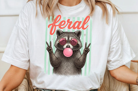 Cool Raccoon Bubble Gum PNG Sublimation designartist 