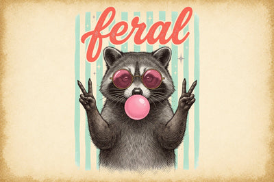 Cool Raccoon Bubble Gum PNG Sublimation designartist 