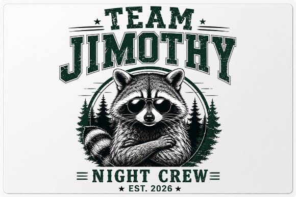 Cool Raccoon PNG Team Jimothy Night Crew Design SVG BillahCrafts 