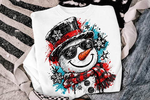 Cool Retro Snowman Sublimation Design PNG SVG DesignDestine 