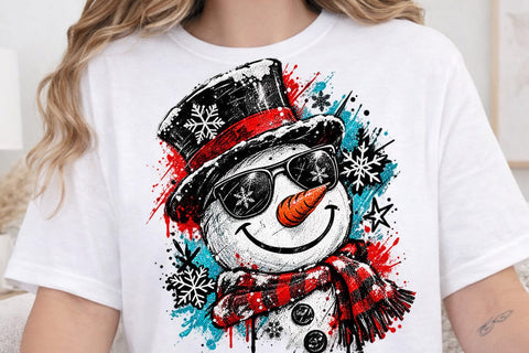 Cool Retro Snowman Sublimation Design PNG SVG DesignDestine 