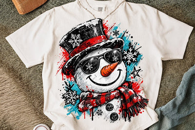Cool Retro Snowman Sublimation Design PNG SVG DesignDestine 