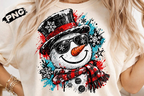 Cool Retro Snowman Sublimation Design PNG SVG DesignDestine 