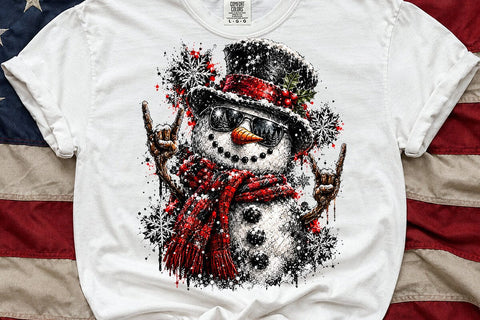 Cool Rock Snowman Christmas PNG Design SVG DesignDestine 