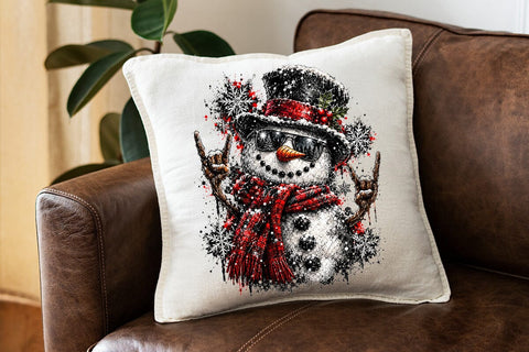 Cool Rock Snowman Christmas PNG Design SVG DesignDestine 