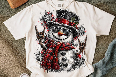 Cool Rock Snowman Christmas PNG Design SVG DesignDestine 