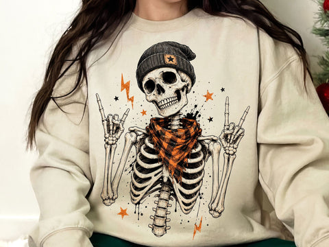 Cool Rocker Skeleton Halloween PNG SVG artprintfile 