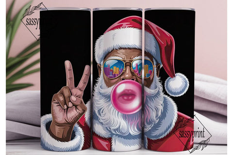 Cool Santa 20oz Tumbler Wrap Sublimation sassyprint 