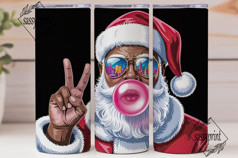Cool Santa 20oz Tumbler Wrap Sublimation sassyprint 