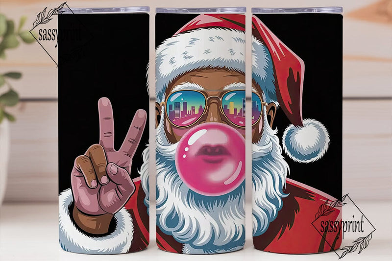 Cool Santa 20oz Tumbler Wrap Sublimation sassyprint 