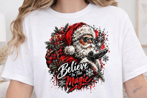 Cool Santa Believe In The Magic PNG Design SVG DesignDestine 