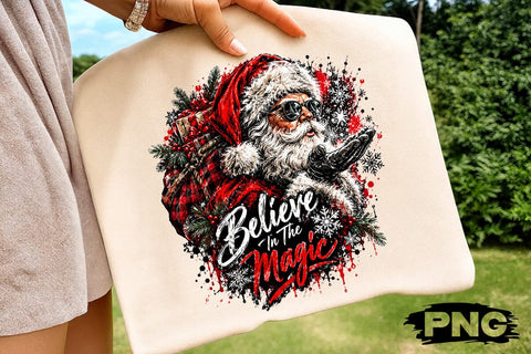 Cool Santa Believe In The Magic PNG Design SVG DesignDestine 