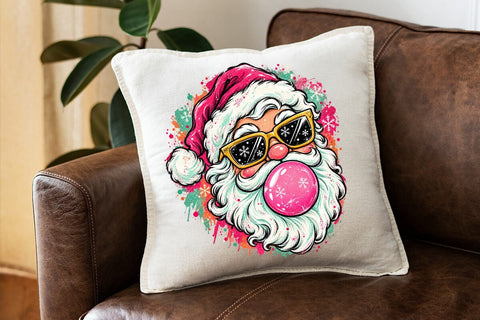 Cool Santa Bubble Gum Sublimation PNG SVG DesignDestine 