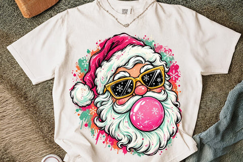 Cool Santa Bubble Gum Sublimation PNG SVG DesignDestine 
