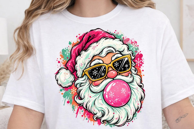 Cool Santa Bubble Gum Sublimation PNG SVG DesignDestine 