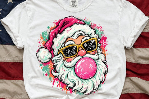 Cool Santa Bubble Gum Sublimation PNG SVG DesignDestine 