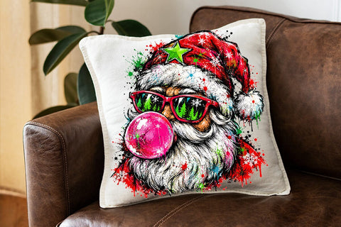 Cool Santa Bubble Gum Sublimation PNG SVG DesignDestine 