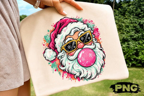 Cool Santa Bubble Gum Sublimation PNG SVG DesignDestine 