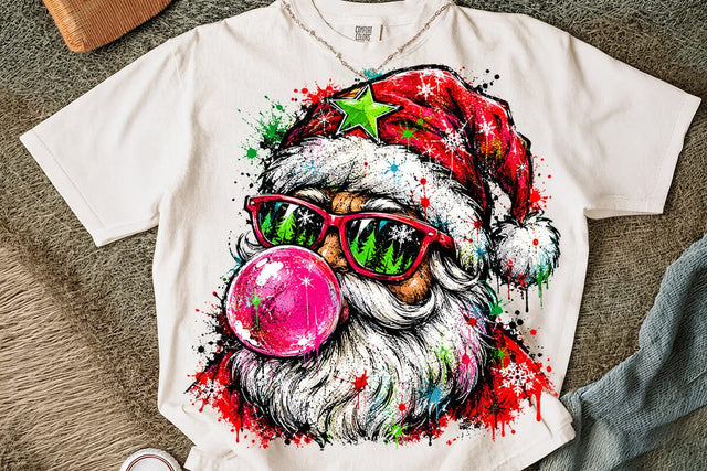 Cool Santa Bubble Gum Sublimation PNG SVG DesignDestine 