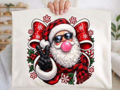 Cool Santa Bubblegum Peace PNG SVG artprintfile 