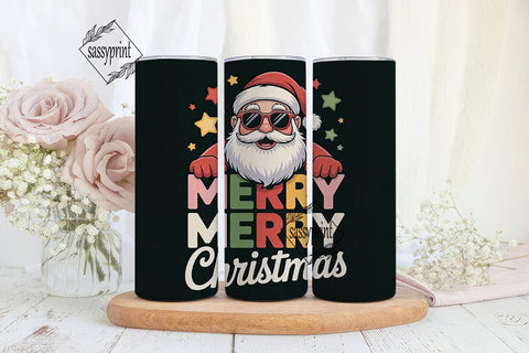 Cool Santa Christmas 20oz Tumbler Wrap Sublimation sassyprint 