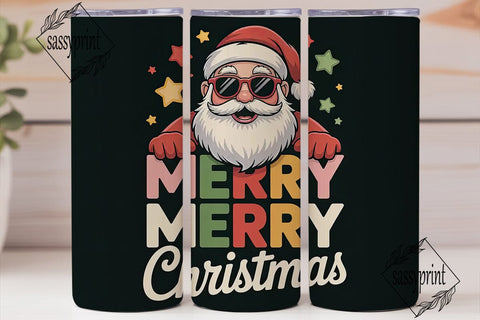 Cool Santa Christmas 20oz Tumbler Wrap Sublimation sassyprint 