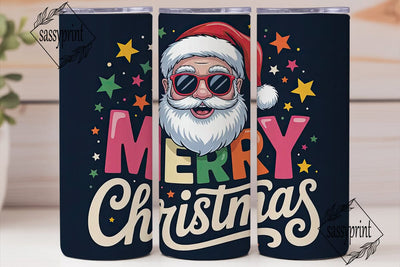 Cool Santa Christmas 20oz Tumbler Wrap Sublimation sassyprint 
