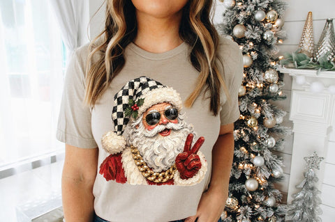 Cool Santa PNG, Sunglasses Christmas Santa Graphic Sublimation Pickled Thistle Creative 