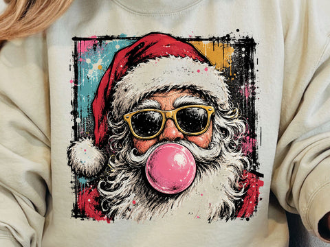 Cool Santa Sunglasses Bubble Gum PNG SVG DesignDestine 