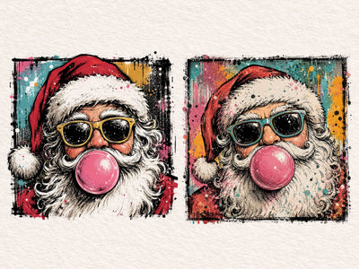 Cool Santa Sunglasses Bubble Gum PNG SVG DesignDestine 