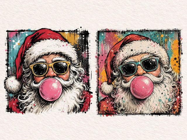 Cool Santa Sunglasses Bubble Gum PNG SVG DesignDestine 