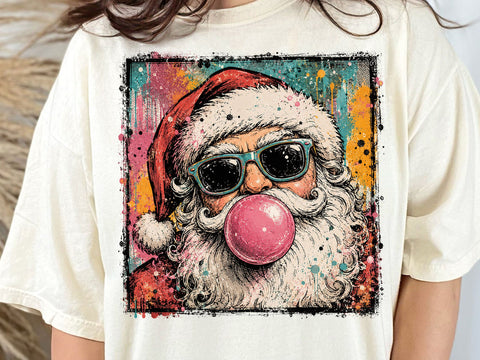 Cool Santa Sunglasses Bubble Gum PNG SVG DesignDestine 