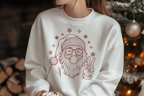 Cool Santa SVG Files | 4 Christmas Line Art Designs for Cricut SVG Tafti Art 